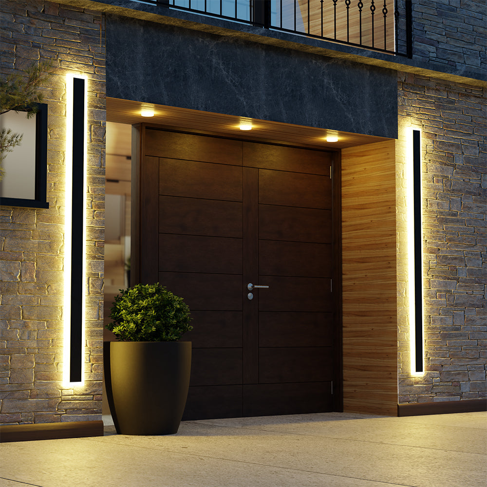 Linear Outdoor Wall Light – 12W 8x30cm – view 2