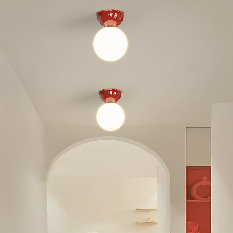 Metal and Glass Flush Mount Ceiling Light – view 2