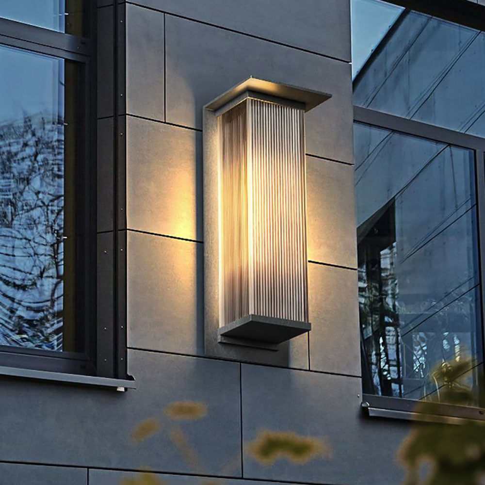 Rectangular Metal Outdoor Wall Light, Black