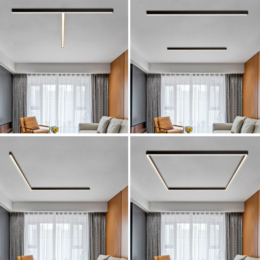 Linear Black Ceiling Light and Wall Light