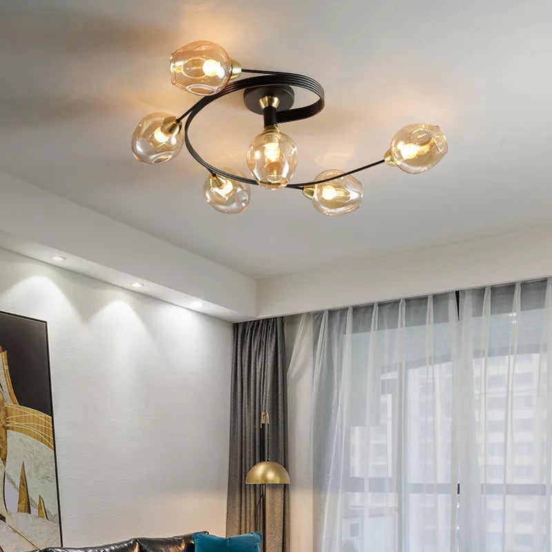 Black and Gold Glass Ceiling Light – view 5