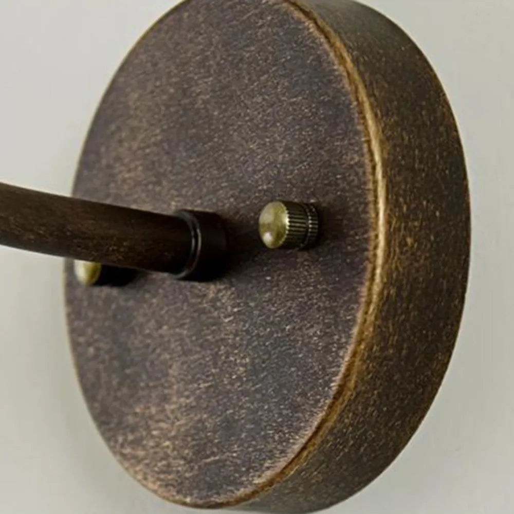 Rustic Bowl Shaped Metal Wall Light, Antique Brass – view 7