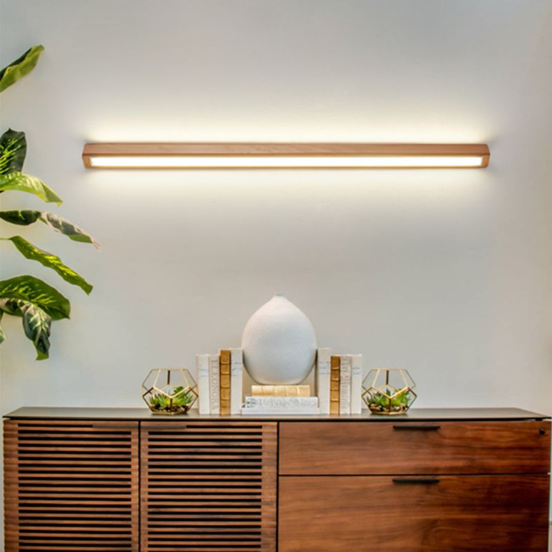Linear Wood Vanity Wall Light