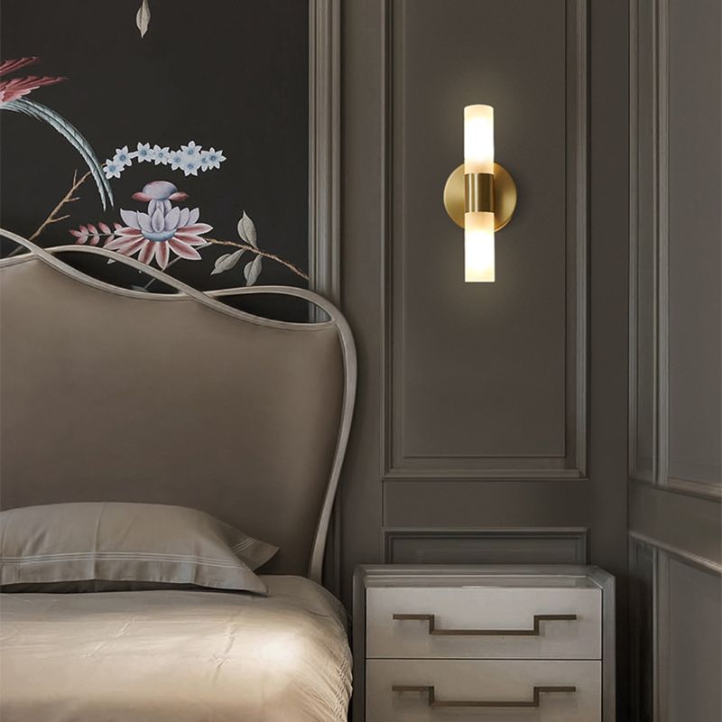Cylindrical Metal LED Wall Light, Gold – view 16