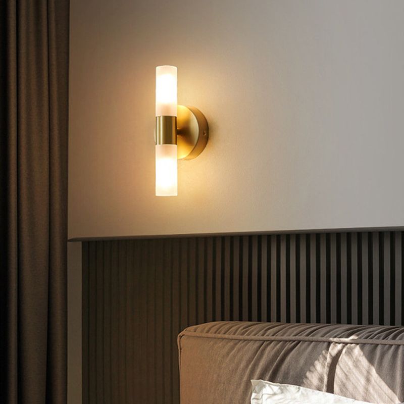Cylindrical Metal LED Wall Light, Gold – view 17