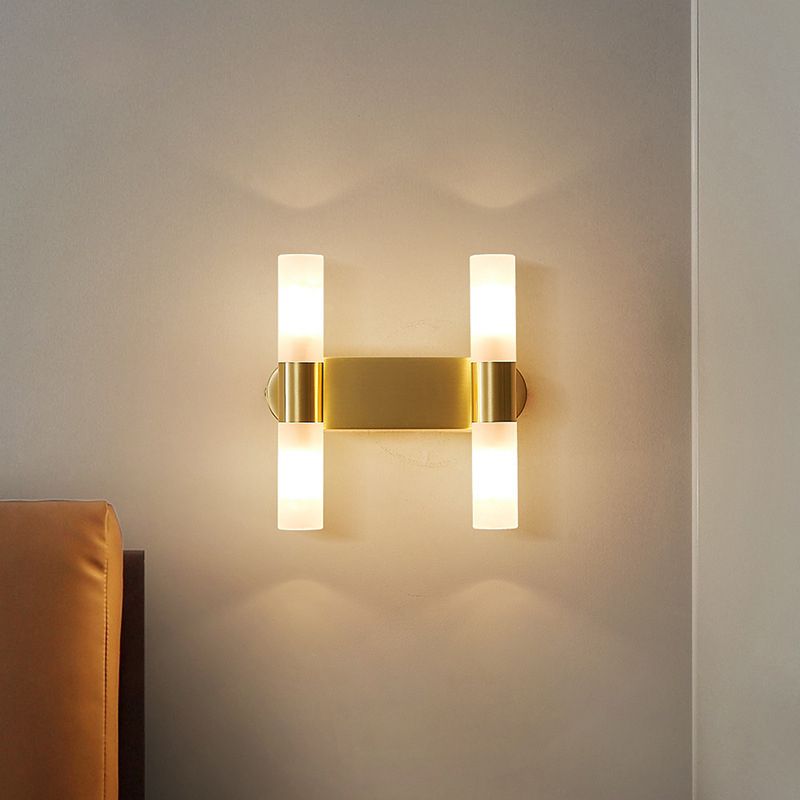 Cylindrical Metal LED Wall Light, Gold – view 18