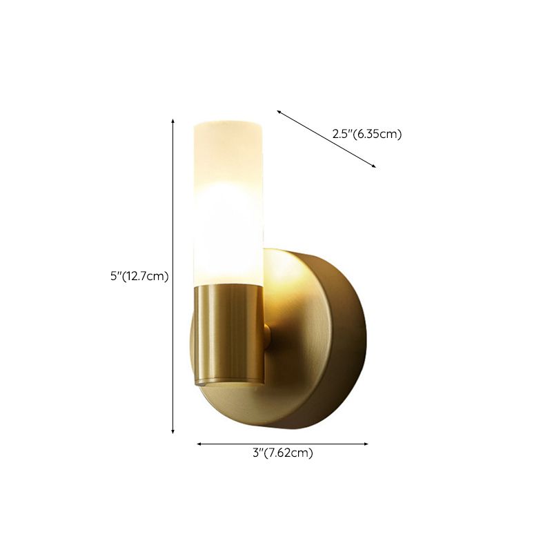 Cylindrical Metal LED Wall Light, Gold – view 5
