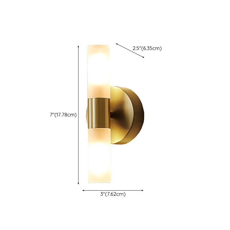 Cylindrical Metal LED Wall Light, Gold – view 6