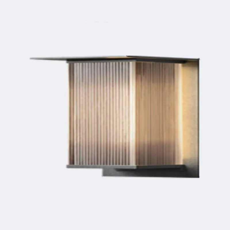 Rectangular Metal Outdoor Wall Light, Black – view 13
