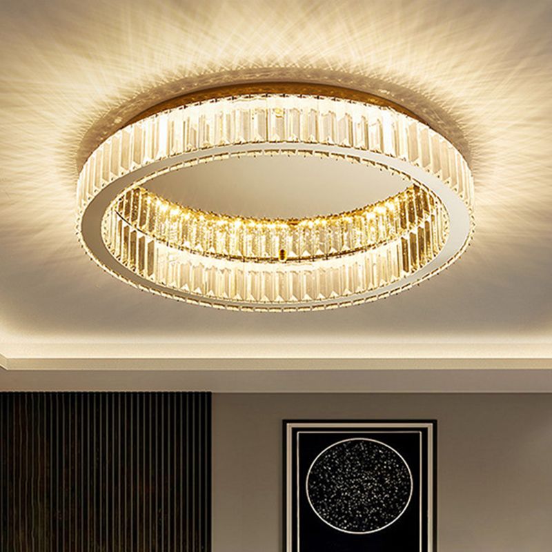 Gold Art Deco Crystal Ceiling Light