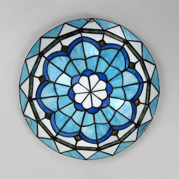 Tiffany Coloured Glass Ceiling Light – view 5