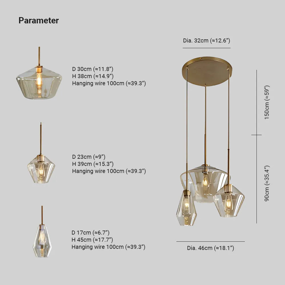 Diamond Glass Pendant Light – view 13