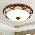 Floral Retro Antique Brass Flush Mount Ceiling Light – view 5