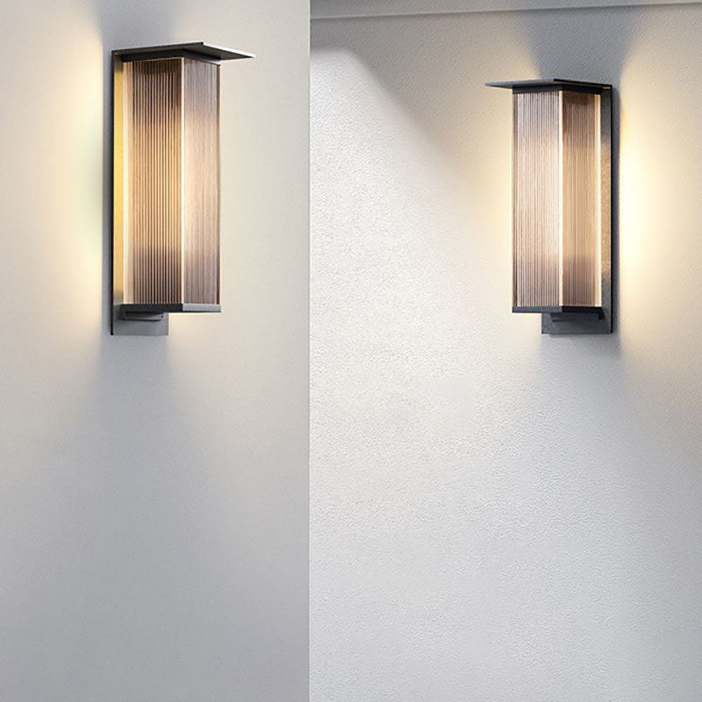 Rectangular Metal Outdoor Wall Light, Black – view 3