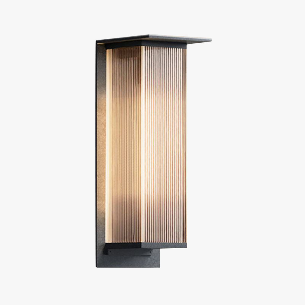 Rectangular Metal Outdoor Wall Light, Black – view 1