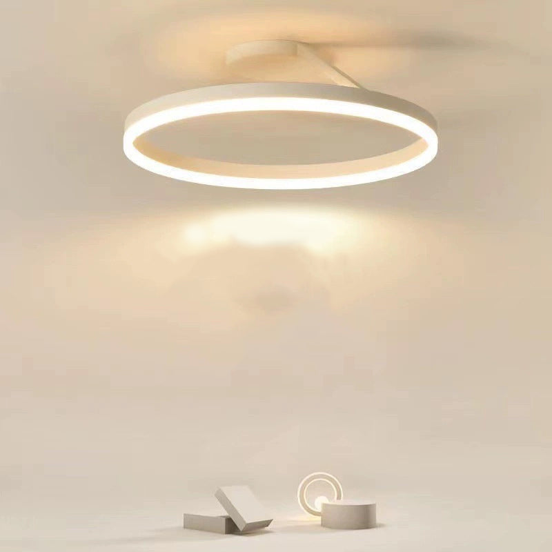 Circle Flush Mount Ceiling Light, Black and White