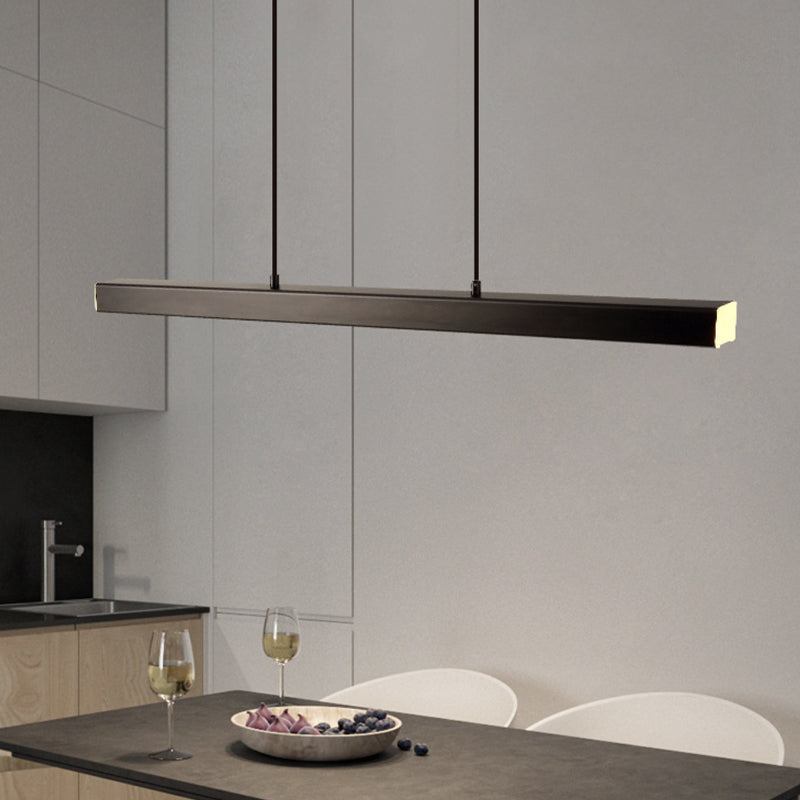 Linear Metal LED Pendant Light Black and Brown – view 4