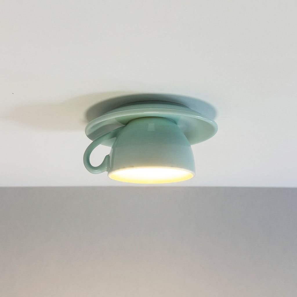 Coffee Cups Ceramic Flush Ceiling Light – view 2