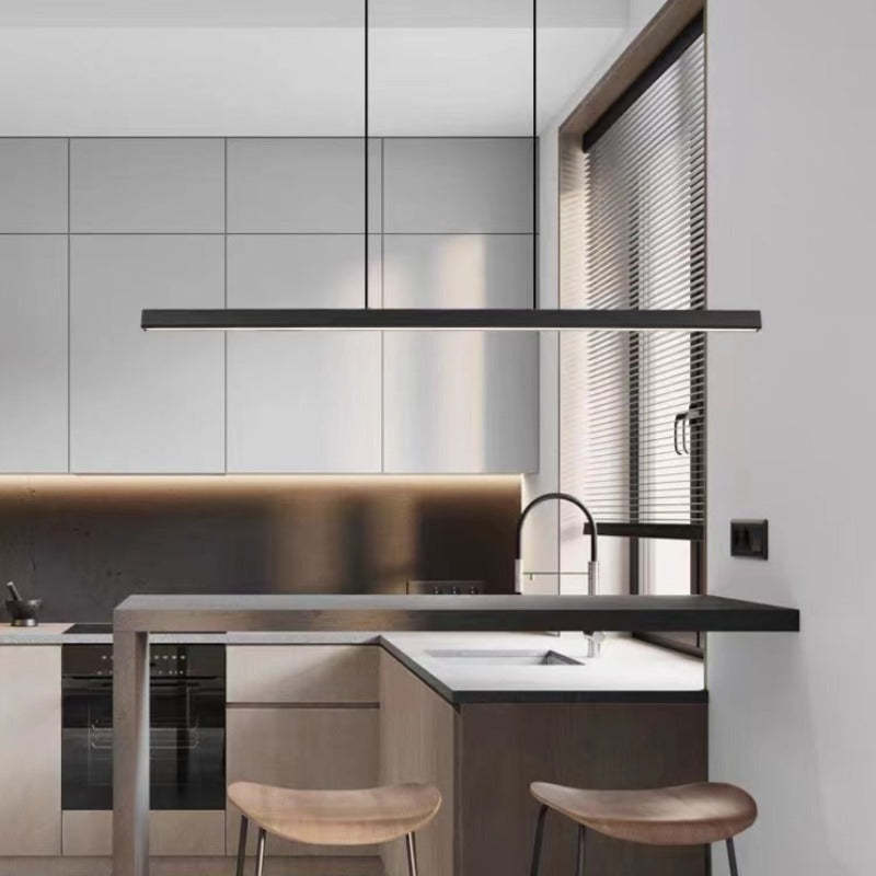 Linear Metal LED Pendant Light Black and Brown – view 13