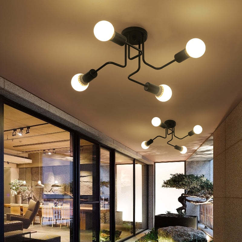 Black Industrial Metal Ceiling Light – view 3