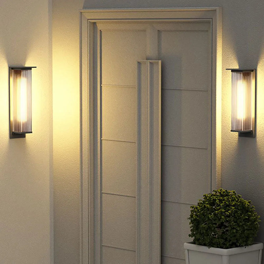 Rectangular Metal Outdoor Wall Light, Black – view 8