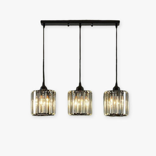 Cluster Cylinder Glass Pendant Light, Black and Gold – view 1