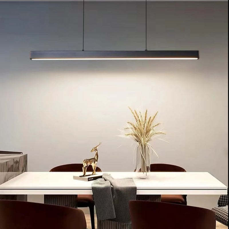 Linear Metal LED Pendant Light Black and Brown – view 3