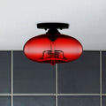 Industrial Art Deco Globe Flush Mount Ceiling Light – view 4