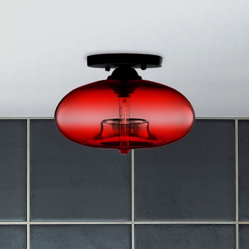 Industrial Art Deco Globe Flush Mount Ceiling Light – view 4