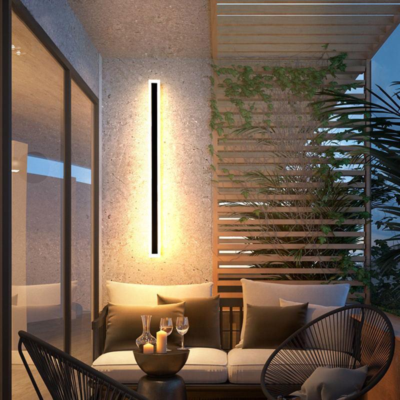 Linear Outdoor Wall Light – 12W 8x30cm – view 8
