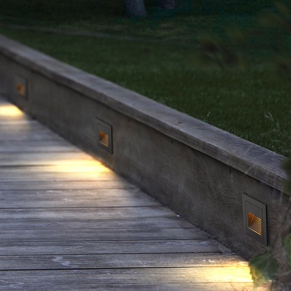 Metal Square Outdoor Deck and Step Light, Black – view 12