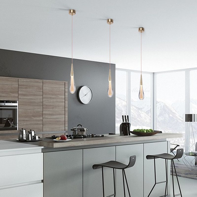 Teardrop Gold Pendant Light – view 2