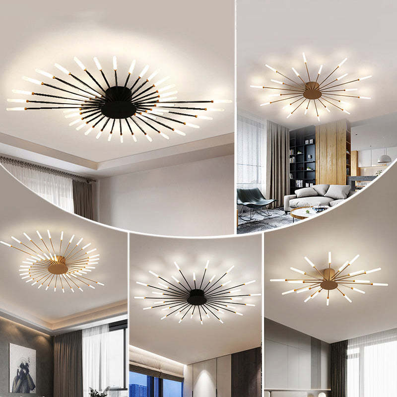 Flush Mount Ceiling Light Fireworks, Black and Gold – view 11