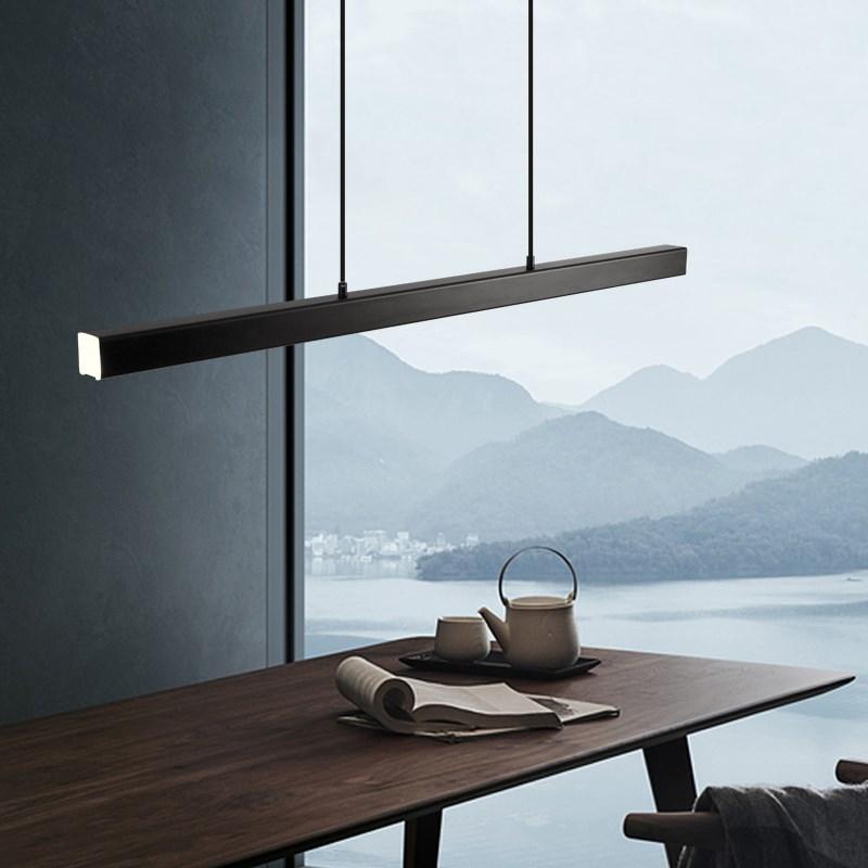 Linear Metal LED Pendant Light Black and Brown