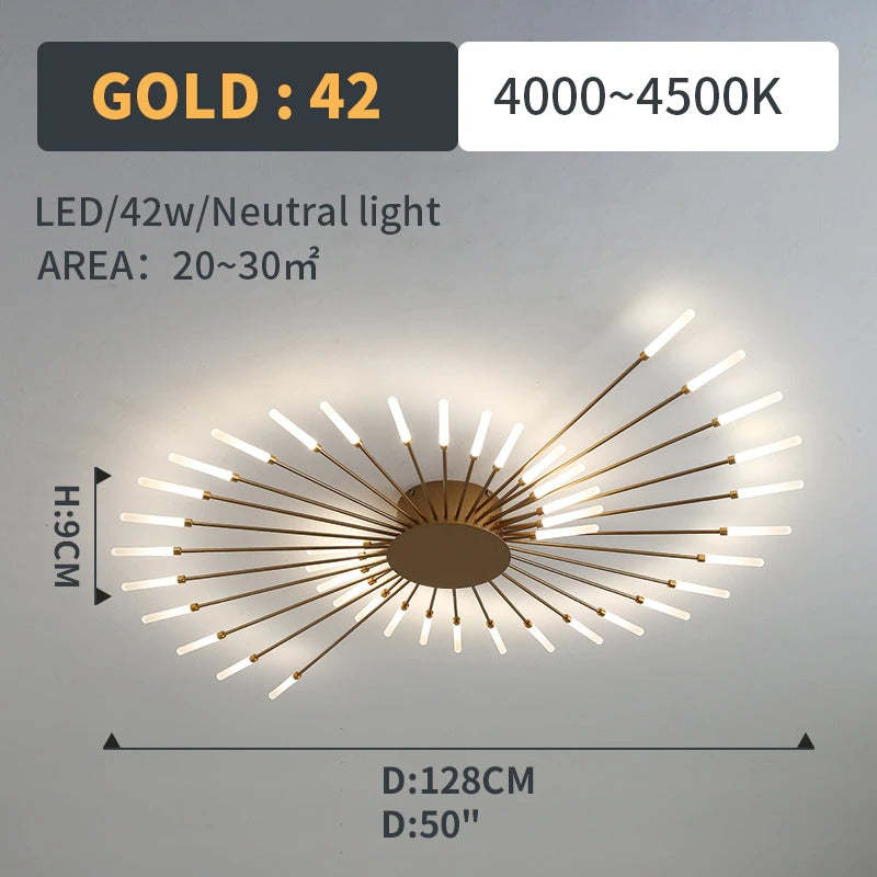 Flush Mount Ceiling Light Fireworks, Black and Gold – view 25