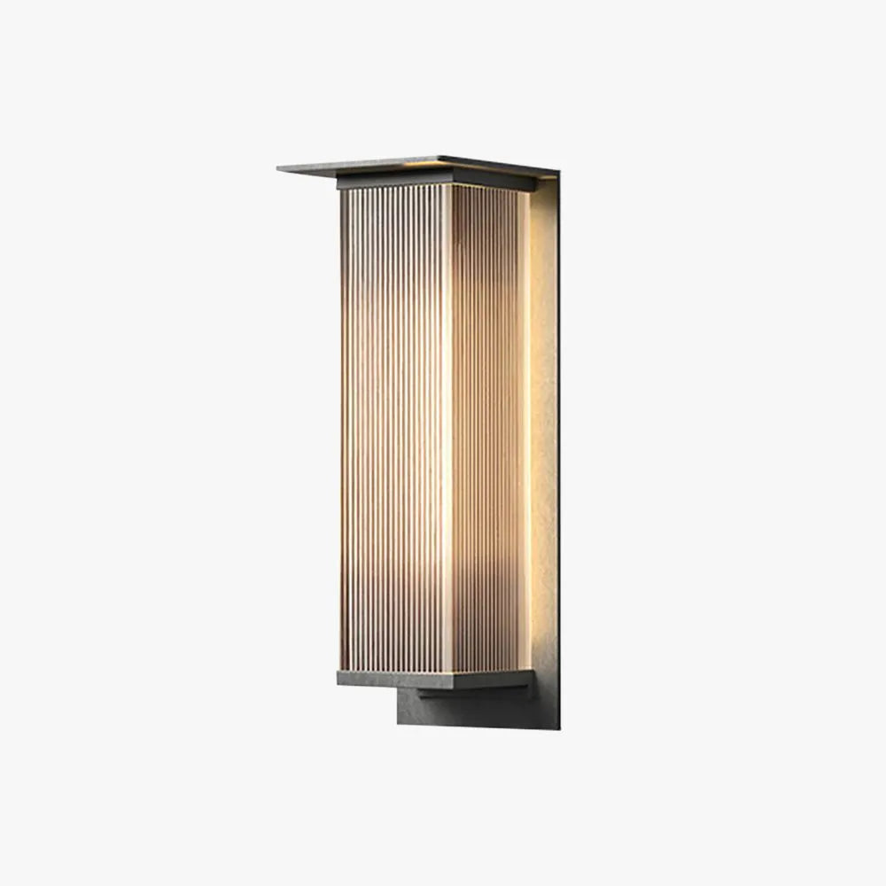 Rectangular Metal Outdoor Wall Light, Black – view 11