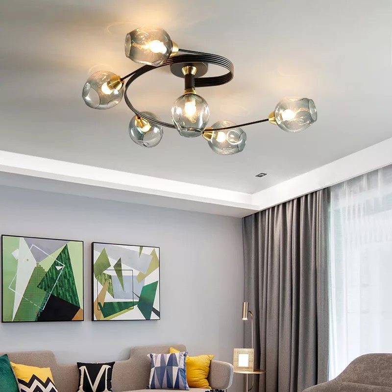 Black and Gold Glass Ceiling Light – view 3