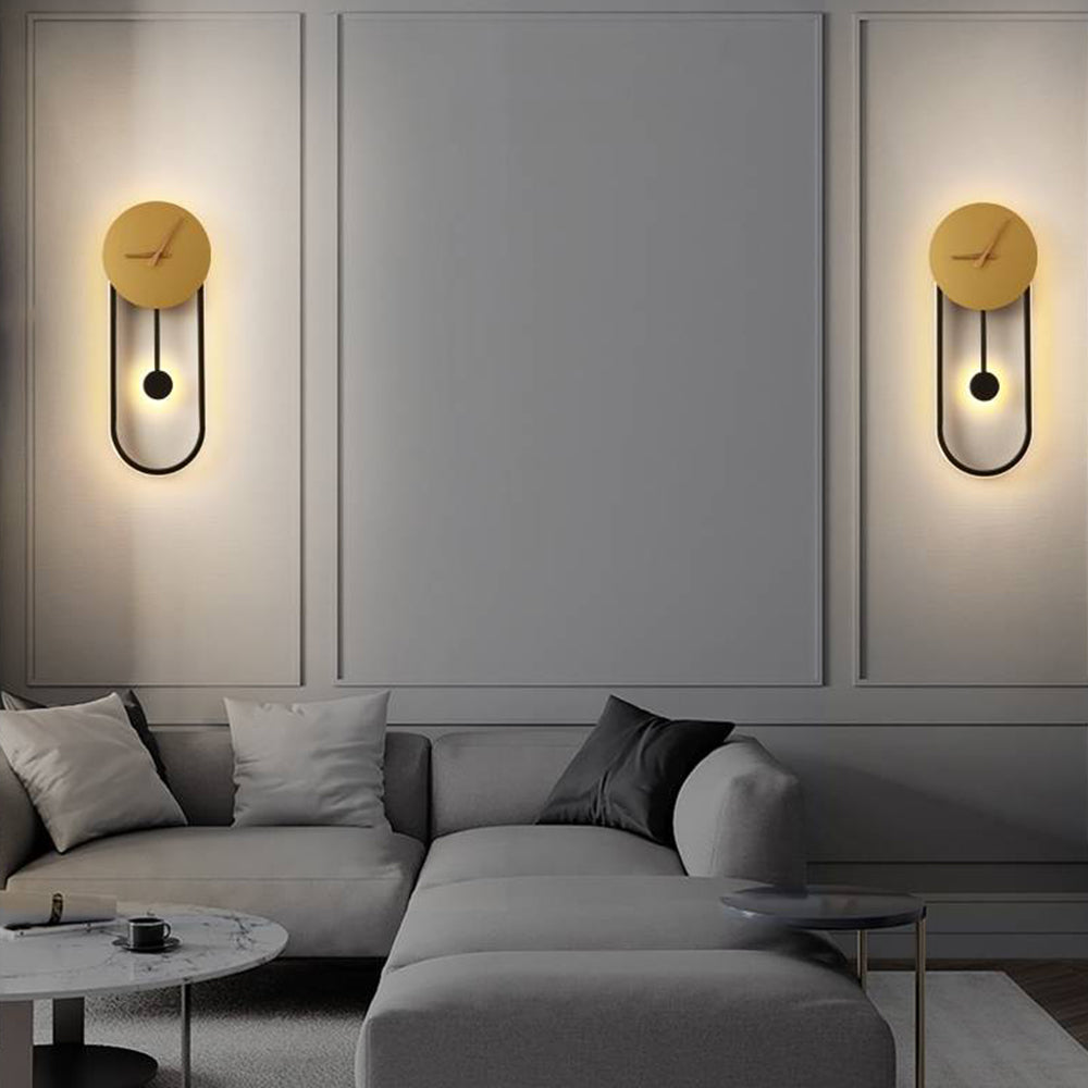 Clock Wall Light, Gold and Black – view 5