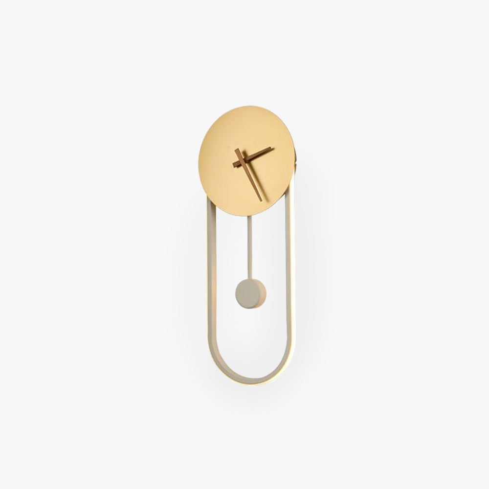 Clock Wall Light, Gold and Black