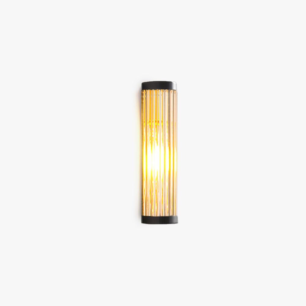 Semi-Cylindrical Metal and Glass Outdoor Wall Light, Black – view 1