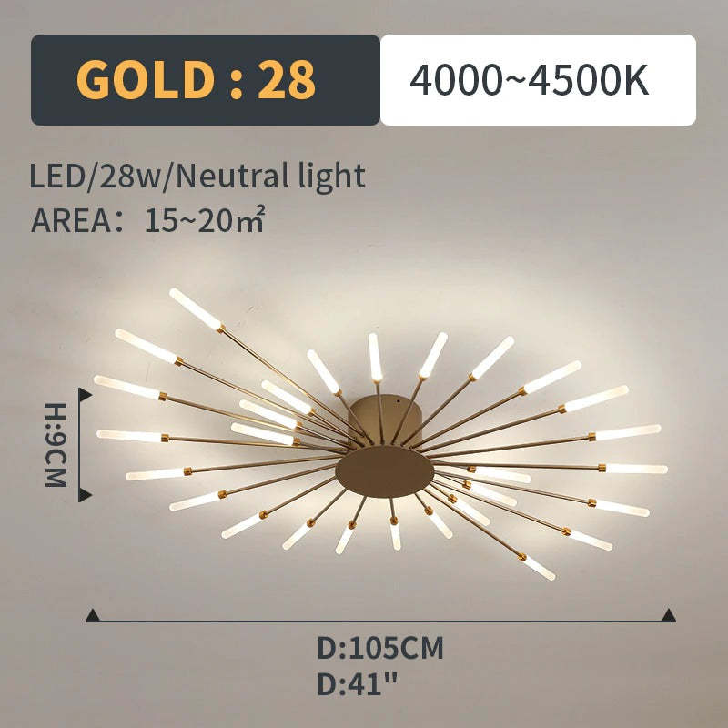 Flush Mount Ceiling Light Fireworks, Black and Gold – view 23
