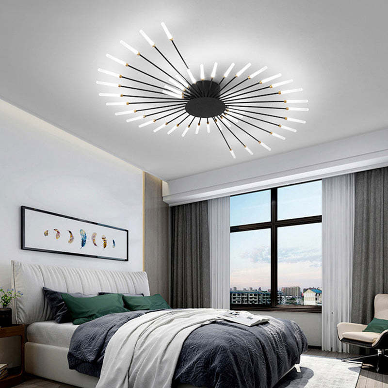Flush Mount Ceiling Light Fireworks, Black and Gold