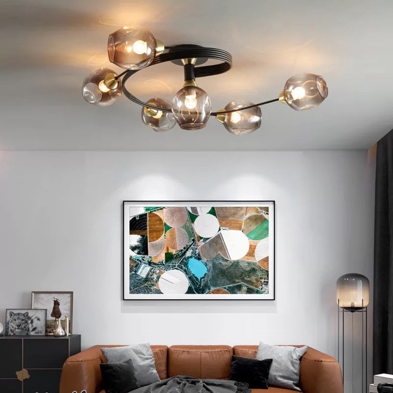 Black and Gold Glass Ceiling Light – view 4