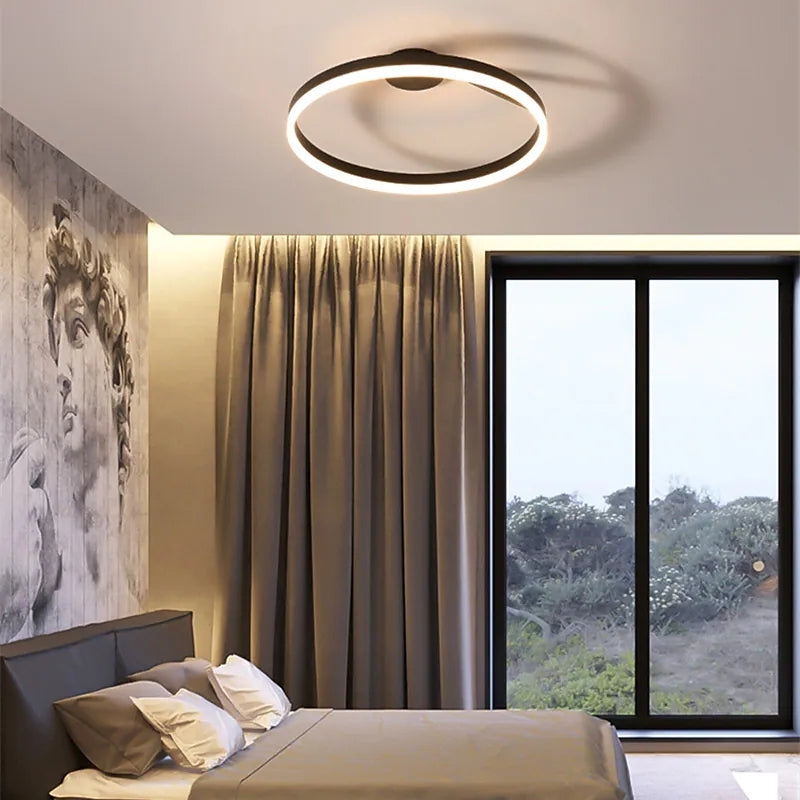 Circle Flush Mount Ceiling Light, Black and White – view 3