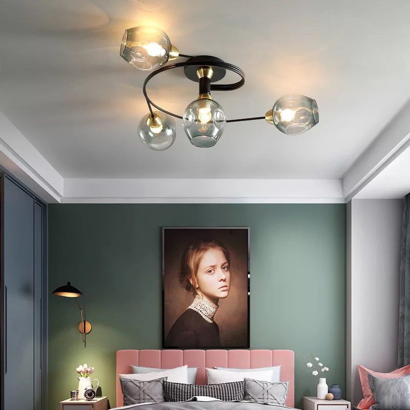 Black and Gold Glass Ceiling Light – view 6