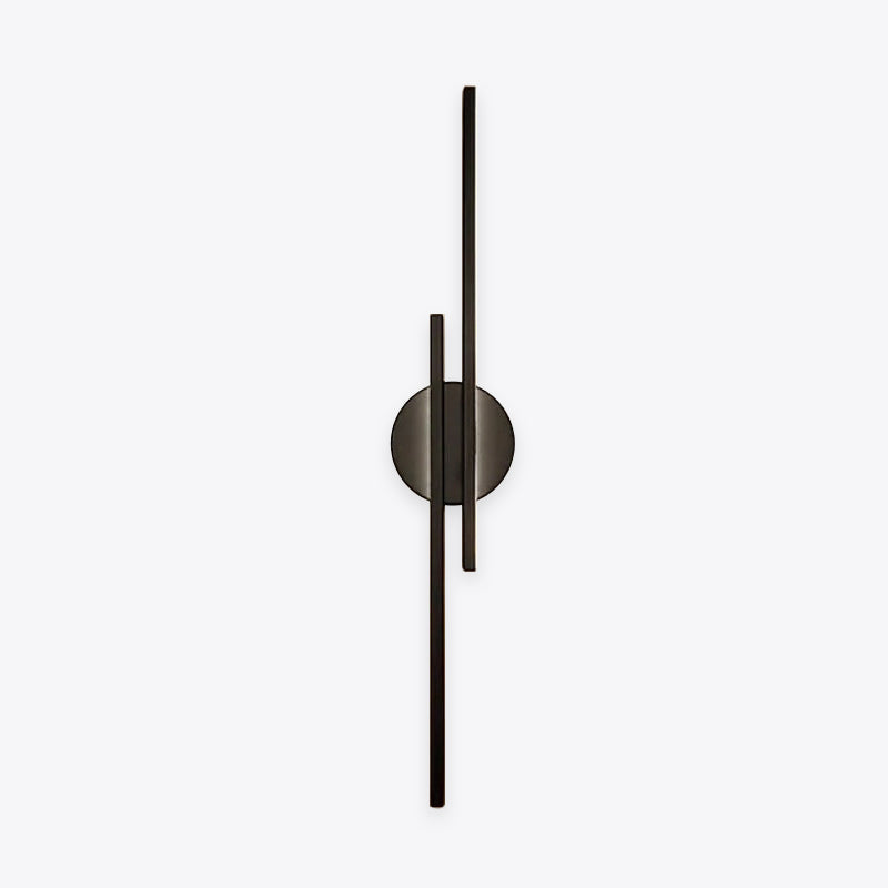Disc and Linear Metal LED Wall Light, Black and White – view 1
