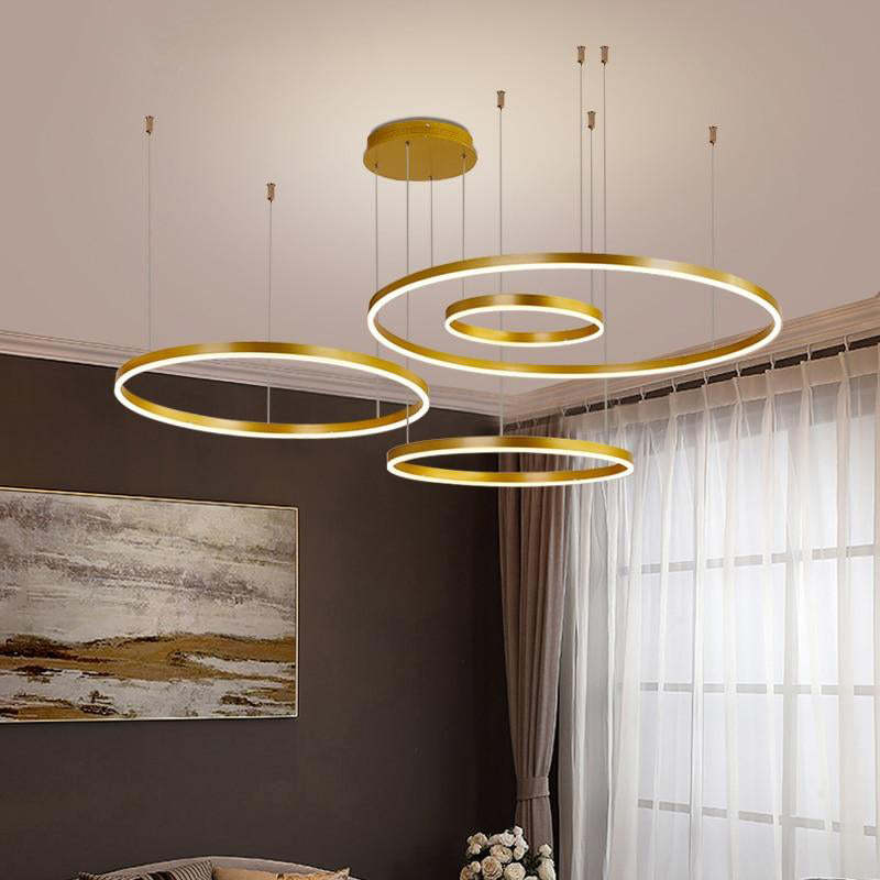 Triple-Ring Linear Pendant Light – view 7