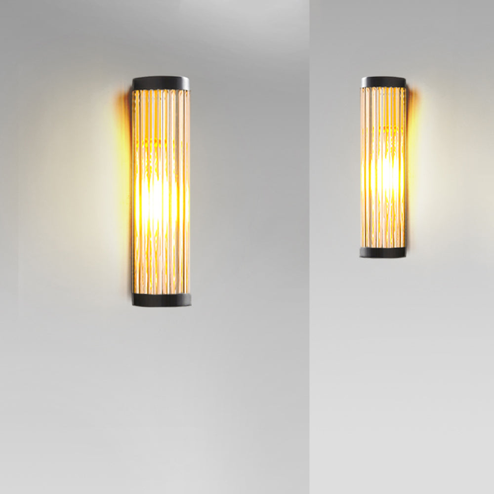 Semi-Cylindrical Metal and Glass Outdoor Wall Light, Black – view 5