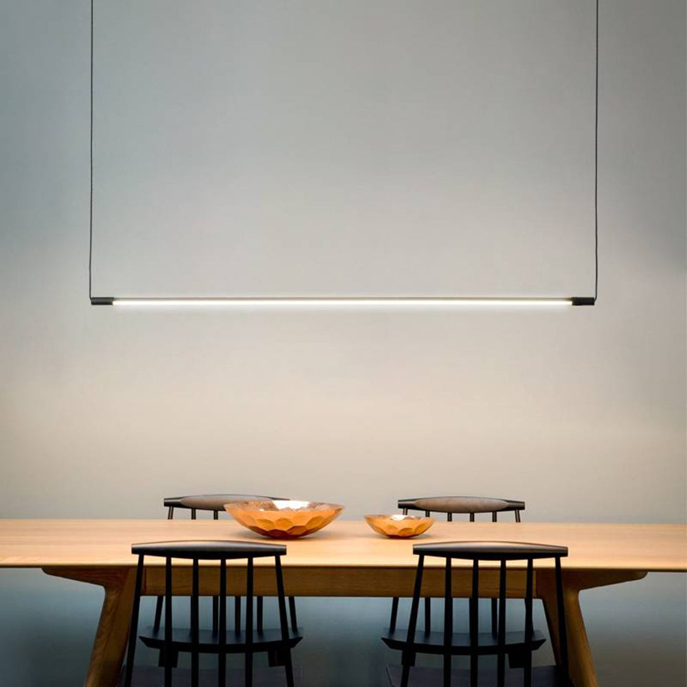 Minimalist Linear Pendant Light, Black