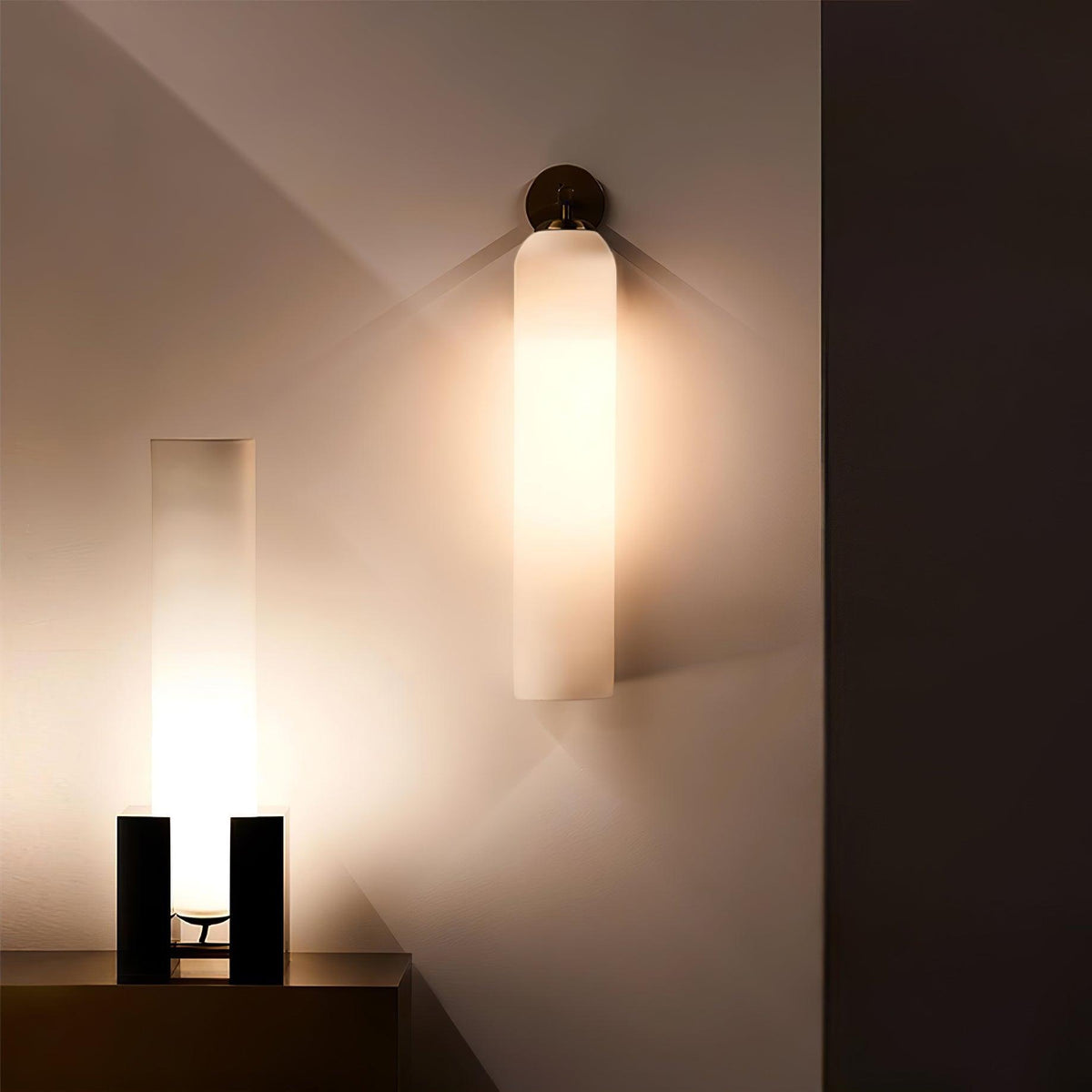Cylindrical Glass Wall Light – view 2